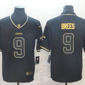 Men's New Orleans Saints #9 Drew Brees Black 2019 Golden Edition Limited Jersey