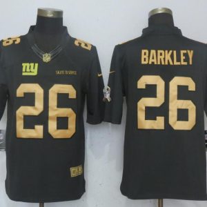 New Nike York Giants #26 Barkley Gold Anthracite Salute To Service Limited Jersey