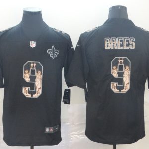 Men's New Orleans Saints #9 Drew Brees 2019 Black Statue Of Liberty Limited Jersey