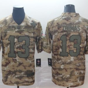 Men's New Orleans Saints #13 Michael Thomas Camo Salute To Service Limited Jersey