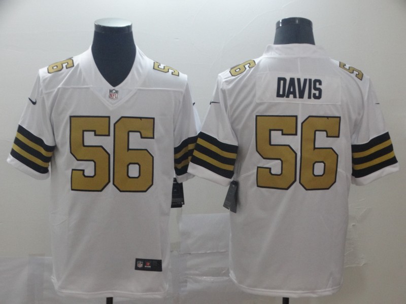Nike New Orleans Saints #56 Davis White Color Rush Limited Jersey