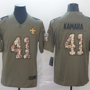 Men's New Orleans Saints #41 Alvin Kamara 2019 Olive/Camo Salute To Service Limited Jersey