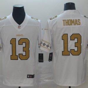 Men's New Orleans Saints #13 Michael Thomas White 2019 Team Logo Cool Edition Jersey