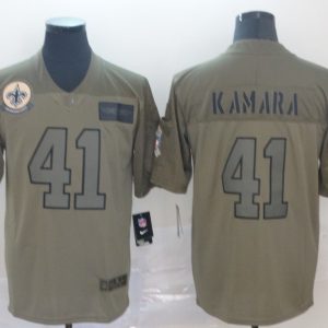 Nike Saints #41 Alvin Kamara 2019 Olive Salute To Service Limited Men Jersey