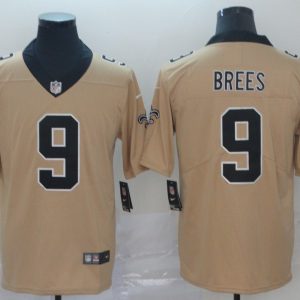 Nike New Orleans Saints #9 Brees Gold Inverted Legend Men Jersey