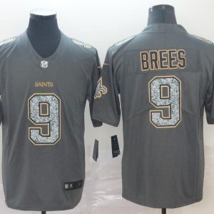 Nike Saints #9 Drew Brees Gray Static Vapor Untouchable Limited Men Jersey