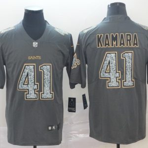 Nike Saints #41 Alvin Kamara Gray Static Vapor Untouchable Limited Men Jersey