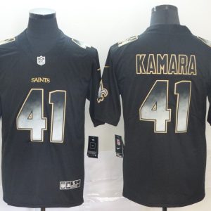New Orleans Saints #41 Alvin Kamara 2019 Black Smoke Fashion Limited NFL Men Jersey