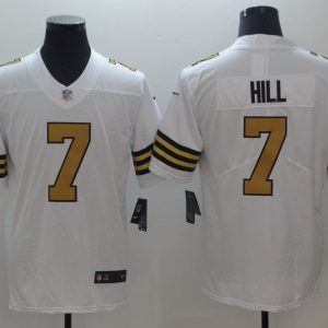 NFL New Orleans Saints #7 Hill White Color Rush Limited Jersey