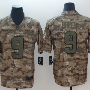 2018 NFL Men's Nike Orleans Saints #9 Brees Salute To Service Jersey