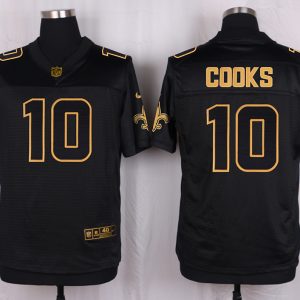 Mens New Orleans Saints #10 Cooks Pro Line Black Gold Collection Jersey