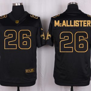 Mens New Orleans Saints #26 McAllister Pro Line Black Gold Collection Jersey