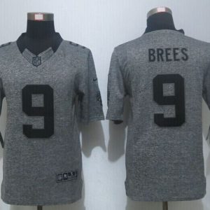 New Nike New Orleans Saints #9 Brees Gray Mens Stitched Gridiron Gray Limited Jersey