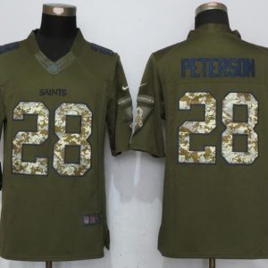 New Nike New Orleans Saints #28 Peterson Green Salute To Service Limited Jersey