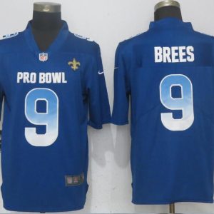 New Nike New Orleans Saints 9 Brees Blue Nike Royal 2018 Pro Bowl Limited Jersey