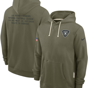 Men's Las Vegas Raiders Raiders Olive 2025 Salute to Service Pullover Hoodie