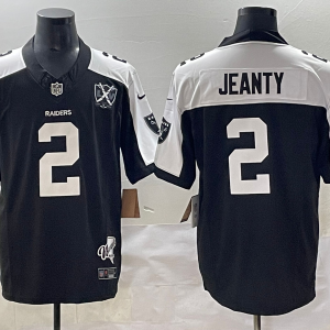 Men's Las Vegas Raiders Raiders #2 Ashton Jeanty Black With Nevada Silver Stat Patch Jersey