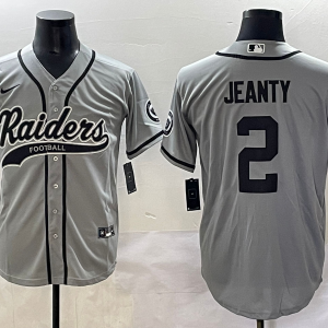 Men's Las Vegas Raiders Raiders #2 Ashton Jeanty Black Cool Base Stitched Baseball Jersey