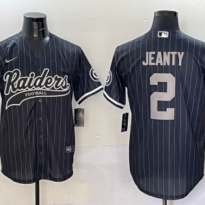 Men's Las Vegas Raiders Raiders #2 Ashton Jeanty Black Cool Base Stitched Baseball Jersey