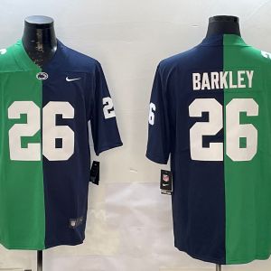 Men's Philadelphia Eagles #26 Saquon Barkley Green/Navy Split Vapor Limited Jersey
