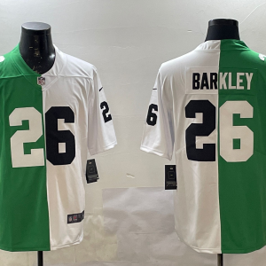 Men's Philadelphia Eagles #26 Saquon Barkley Green/White Split Vapor Limited Jersey
