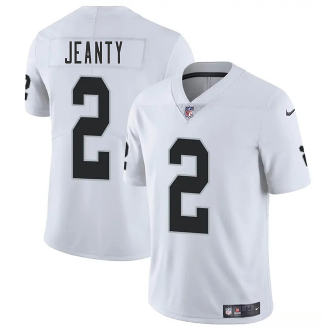 Men's Las Vegas Raiders Raiders #2 Ashton Jeanty White 2025 Draft Vapor Untouchable Limited Jersey
