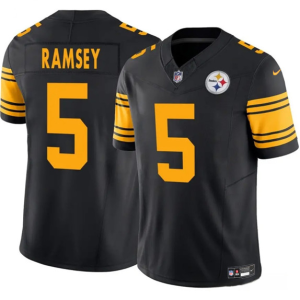 Men's Pittsburgh Steelers #5 Jalen Ramsey Black 2025 F.U.S.E. Color Rush Vapor Limited Jersey