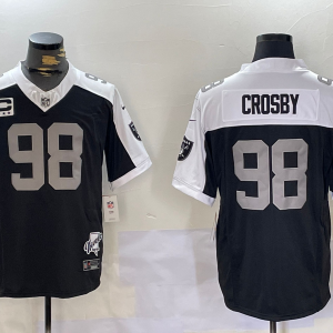 Men's Las Vegas Raiders Raiders #98 Maxx Crosby Black 2024 F.U.S.E With Nevada Silver Limited Jersey