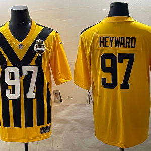 Men's Pittsburgh Steelers #97 Cameron Heyward Gold 1933 Throwback Alternate Football Stitched Jersey