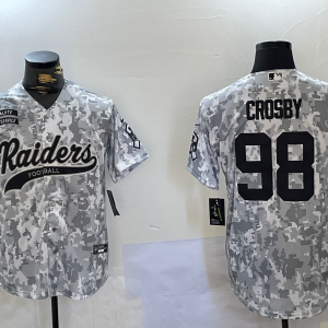 Men's Las Vegas Raiders Raiders #98 Maxx Crosby Arctic Camo 2024 Salute to Service Jersey