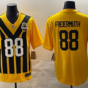 Men's Pittsburgh Steelers #88 Pat Freiermuth Gold 1933 Throwback Alternate Football Stitched Jersey