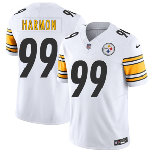 Men's Pittsburgh Steelers #99 Derrick Harmon White 2025 Draft F.U.S.E. Vapor Limited Jersey