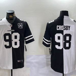 Men's Las Vegas Raiders Raiders #98 Maxx Crosby Black/White Split 2020 Vapor Untouchable Limited Jersey