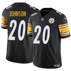 Men's Pittsburgh Steelers #20 Kaleb Johnson Black 2025 Draft F.U.S.E. Vapor Limited Jersey