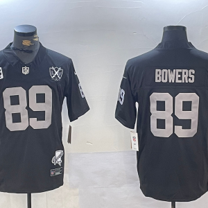 Men's Las Vegas Raiders Raiders #89 Brock Bowers Black 2024 F.U.S.E With Nevada Silver Limited Jersey