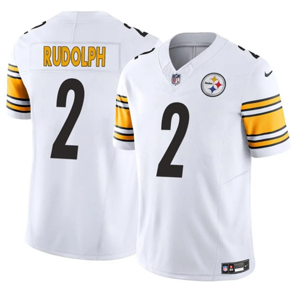 Men's Pittsburgh Steelers #2 Mason Rudolph White 2025 Draft F.U.S.E. Vapor Limited Jersey