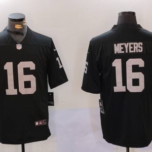 Men's Raiders #16 Meyers Black Vapor Untouchable Limited Jeresey