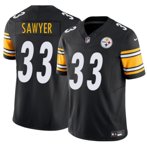 Men's Pittsburgh Steelers #33 Jack Sawyer Black 2025 Draft F.U.S.E. Vapor Limited Jersey