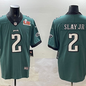 Men's Philadelphia Eagles #2 Darius Slay Jr. Green 2025 Super Bowl LIX Patch Vapor Jersey
