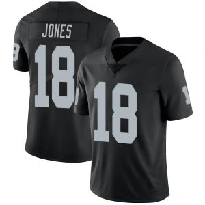 Men's Las Vegas Raiders Raiders #18 Jack Jones Black Vapor Limited Stitched Jersey