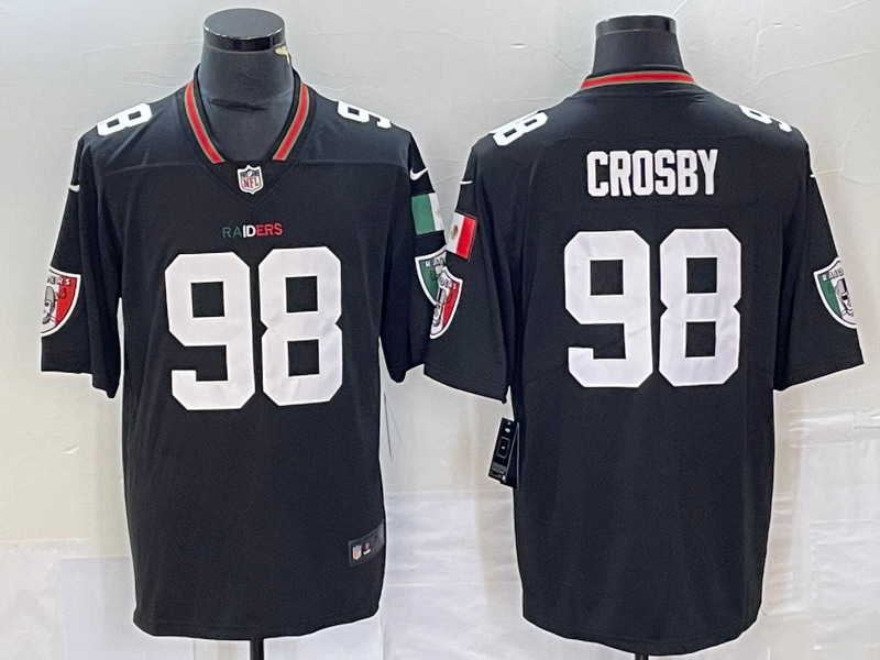 Men's Las Vegas Raiders Raiders #98 Maxx Crosby Black Mexico Vapor Limited Football Stitched Jersey