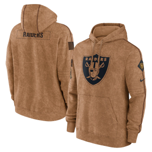 Men's Las Vegas Raiders Raiders 2023 Brown Salute To Service Pullover Hoodie