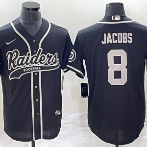 Men's Las Vegas Raiders Raiders #8 Josh Jacobs Black Stitched Baseball Jersey
