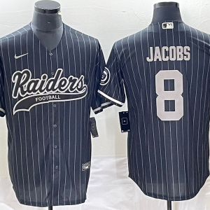 Men's Las Vegas Raiders Raiders #8 Josh Jacobs Black Stitched Baseball Jersey