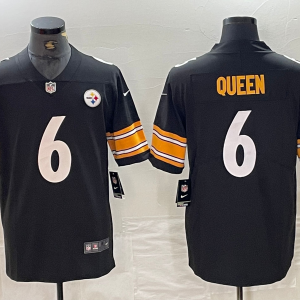 Men's Pittsburgh Steelers #6 Patrick Queen Black Vapor Untouchable Limited Jersey
