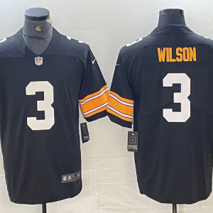 Men's Pittsburgh Steelers #3 Russell Wilson Black Vapor Untouchable Limited  Jersey