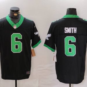 Men's Philadelphia Eagles #6 DeVonta Smith Black 2023 F.U.S.E. Vapor Untouchable Jersey