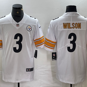 Men's Pittsburgh Steelers #3 Russell Wilson White Vapor Untouchable Limited  Jersey