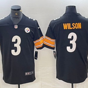 Men's Pittsburgh Steelers #3 Russell Wilson Black Vapor Untouchable Limited  Jersey