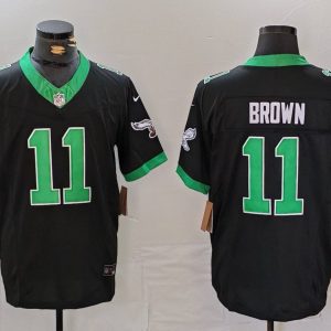 Men's Philadelphia Eagles #11 A. J. Brown Black 2023 F.U.S.E. Vapor Untouchable Jersey